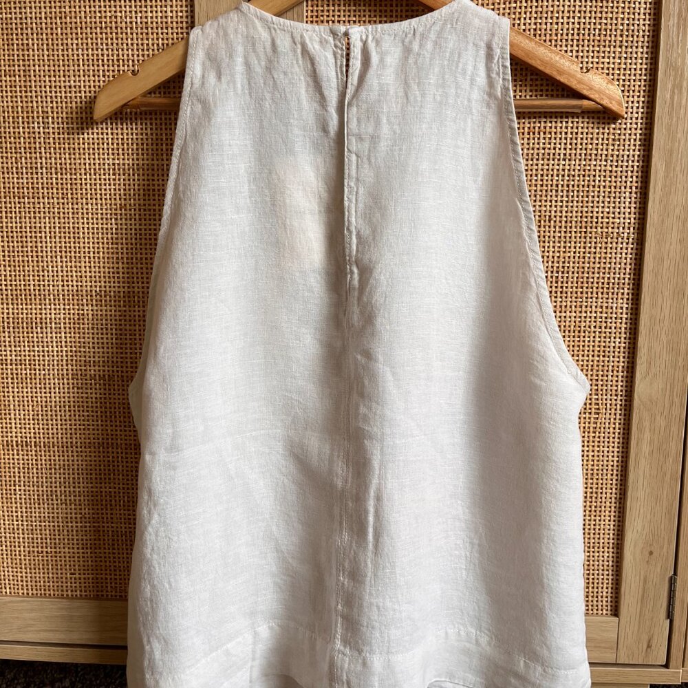 Everlane Linen High-Neck Tank (Natural Chambray, Size 12) - Picture 2 of 4